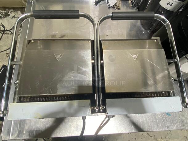 Cookline Double Commercial Panini / Sandwich Press, Grooved Surface, Cooking Surface, 120v
 - Image 6 of 7