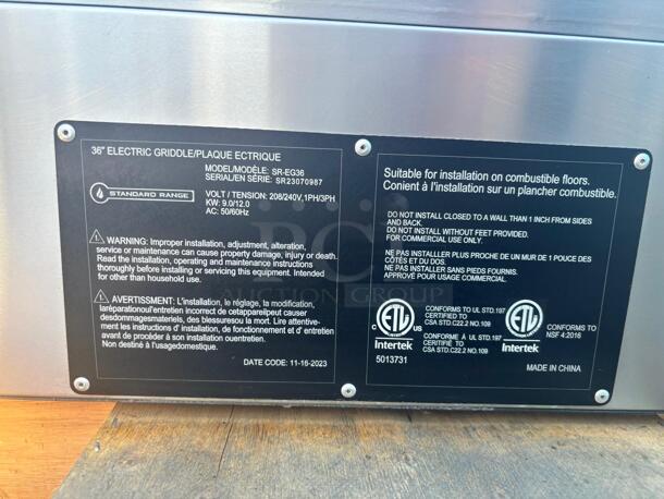 Standard Range 48″ECommercial Electric Thermostatic Countertop Griddle, 208-240V Temperature range of 150 to 450 degrees F
 - Image 3 of 5