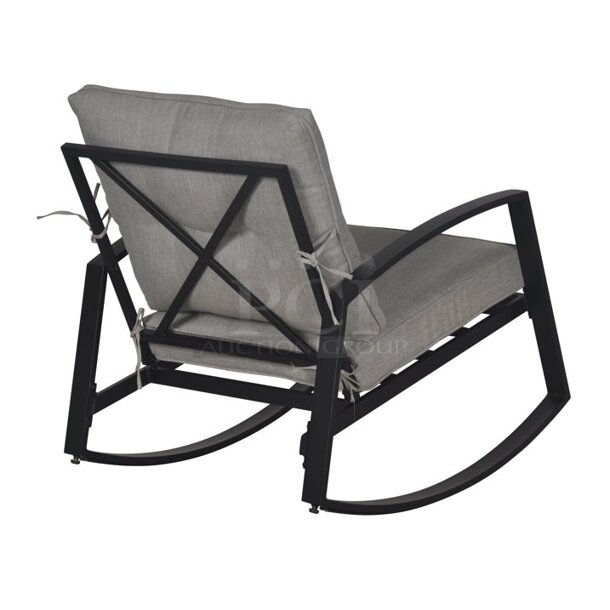 ROCK THE NITE AWAY! Mainstays Asher Springs 2-Piece Outdoor Furniture Patio Rocker Set -Grey. 27.5" W X 36" D X 29.4" H - Image 4 of 5