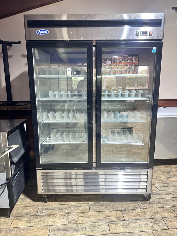 Late Model Atosa MCF8707GR Refrigerator Merchandiser Two-section 54-2/5W X 31-7/10D X 83-1/10H Working  - Image 3 of 10