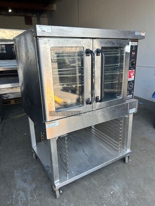 Wolf WC4GD-11D3 Single Deck Full Size Natural Gas Convection Oven - 50,000 BTU One Stand Working