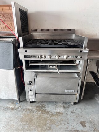 US Range 36 inch Gas Char-Broiler With Standard Oven NSF