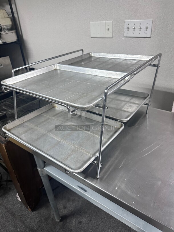 Commercial Stainless Steel 19 inch wide 4 1/2 Sheet Capacity Rack Counter Top 