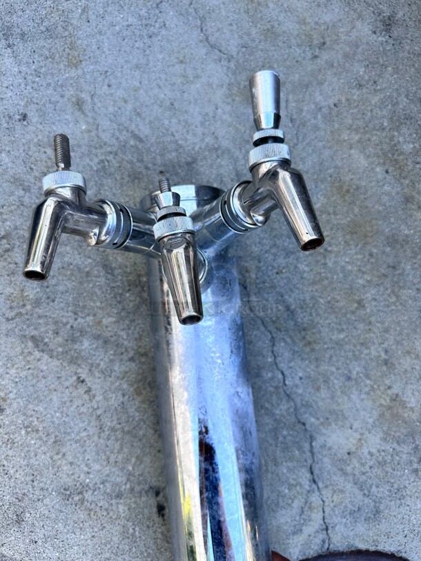 Perlick 4006-5B - Tee Draft Beer Tower (3) chrome faucets - Image 6 of 7