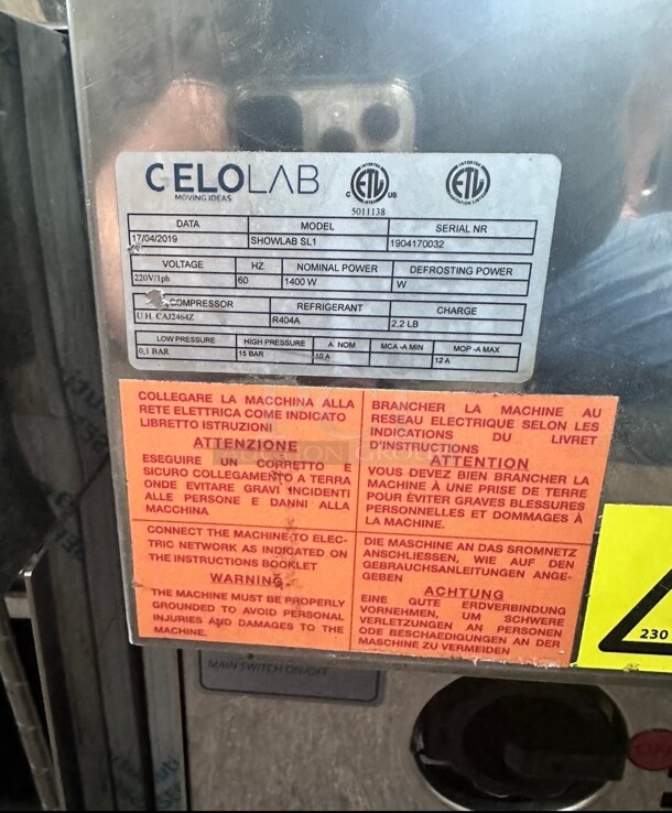 Gelo SHOWLAB - SL1 Batch Freezer 220 Volt Working - Image 3 of 8