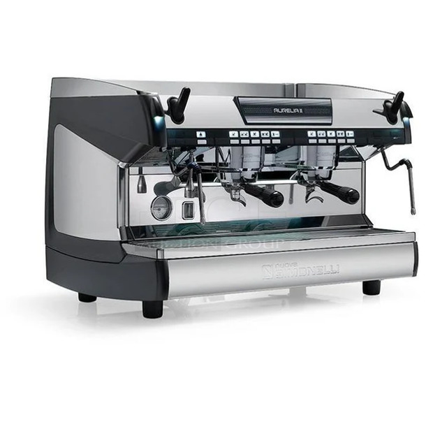 BRAND NEW! 2016 Nuova Simonelli Aurelia II Stainless Steel Commercial Countertop 2 Group Espresso Machine w/ Steam Wands. 208-240 Volts, 1 Phase.  - Image 1 of 12