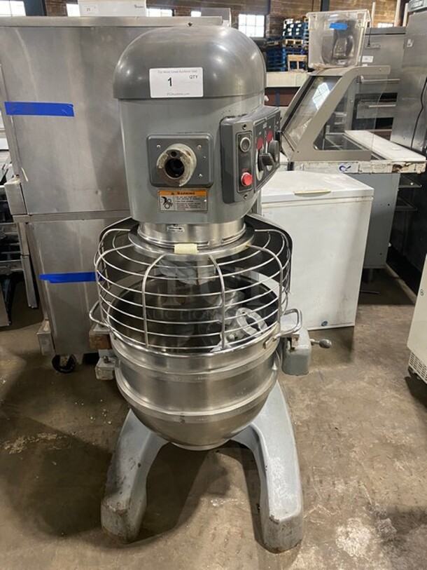 Hobart Legacy Commercial Heavy Duty 60Qt Planetary Mixer! With Mixing Bowl And Bowl Guard! With Spiral Hook And Paddle Attachments! Model: HL600 SN: 311352095 200/240V 60HZ 1/3 Phase