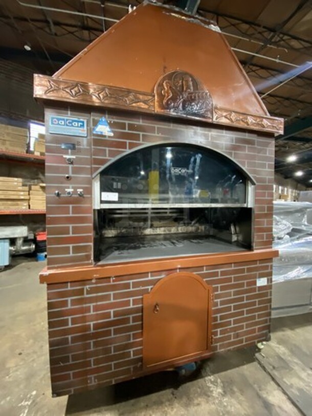AWESOME! MUST HAVE! LATE MODEL! 2022 Sacar Forni Commercial Wood-Fired Rotisserie Oven! With Copper Panel! Metal With Refractory Bricks! WORKING WHEN REMOVED! Model: DRAGO84 SN: 3851320622
