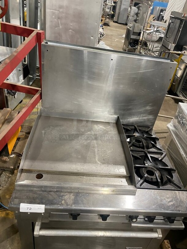 Therma Tek Natural Gas Powered 2 Burner Range With Flat Grill Combo! With Full Size Oven Underneath! Model TMDS36-24G-2-1N Serial 11K02659C! On Legs! - Image 5 of 9