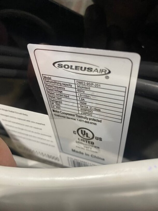 NEW! OUT OF THE BOX! SCRATCH-N-DENT! Soleus Air 95 Pint Portable Dehumidifier Unit! With Built In Pump! Model: DME295IP201 115V - Image 7 of 9