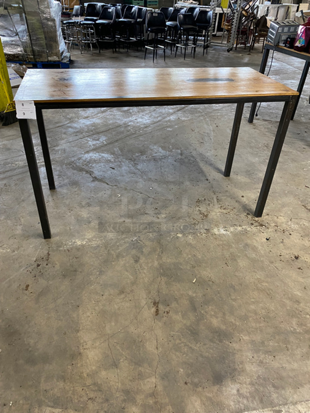 Wooden Pattern Worktop/ Prep Table! With Black Metal Base!