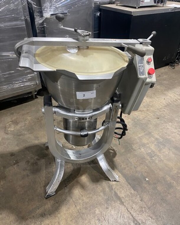 NICE! Hobart Commercial Vertical Cutter/Mixer/Mincer! All Stainless Steel! On Legs! WORKING WHEN REMOVED! Model: HCM450 SN: 311223674 200V 60HZ 3 Phase