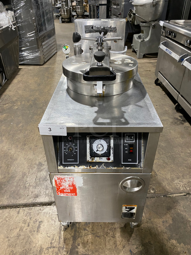 WOW! BKI Commercial Electric Powered Pressure Fryer! All Stainless Steel! On Casters! Model: LPFF SN: 2326 208V 60HZ 3 Phase