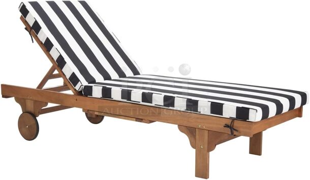 NEW! IN THE BOX! Safavieh Outdoor Adjustable Chaise Lounge Chair! CUSHION NOT INCLUDED! Model: PAT7022 - Image 1 of 5