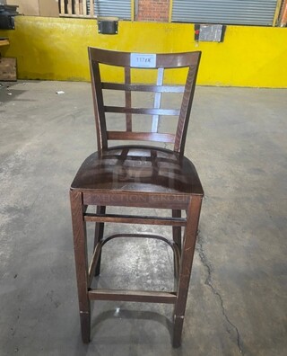 Wooden Window Back Bar Height Chairs! 4X Your Bid