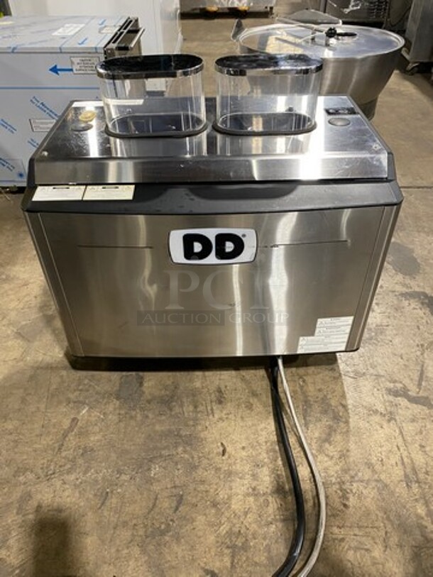 WOW ! LATE MODEL! Dunkin Donuts Edition! Schaerer Commercial Countertop 2 Group Espresso Machine! With Steam Lines! Stainless Steel! On Small Legs! Working When Removed! - Image 3 of 10