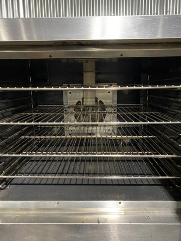 Vulcan Commercial Natural Gas Powered Double Deck Convection Oven! With View Through Door! Metal Oven Racks! All Stainless Steel! On Legs! 2x Your Bid Makes One Unit! WORKING WHEN REMOVED! Model: VC4GD64 SN: 481582088 - Image 5 of 12
