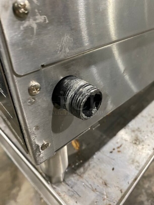 NEW! OUT OF THE BOX! CPG Commercial Countertop Natural Gas Powered Char Broiler Grill! With Back And Side Splashes! On Small Legs! On Equipment Stand! With Storage Space Underneath! All Stainless Steel! On Legs! SN: 2107003725 - Image 10 of 10