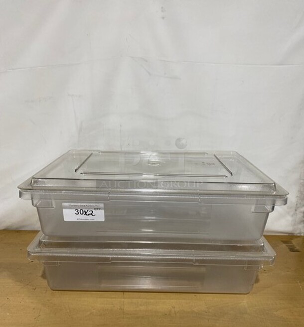 Cambro Clear 18X26 Poly Food Storage Box With Lid! MODEL 1826CCW 2X Your Bid! - Image 1 of 7