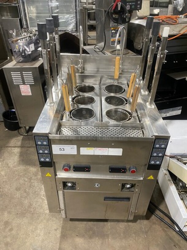 GREAT! Commercial Electric Powered Pasta Cooker! With Metal Baskets! Stainless Steel! On Legs! - Image 1 of 12