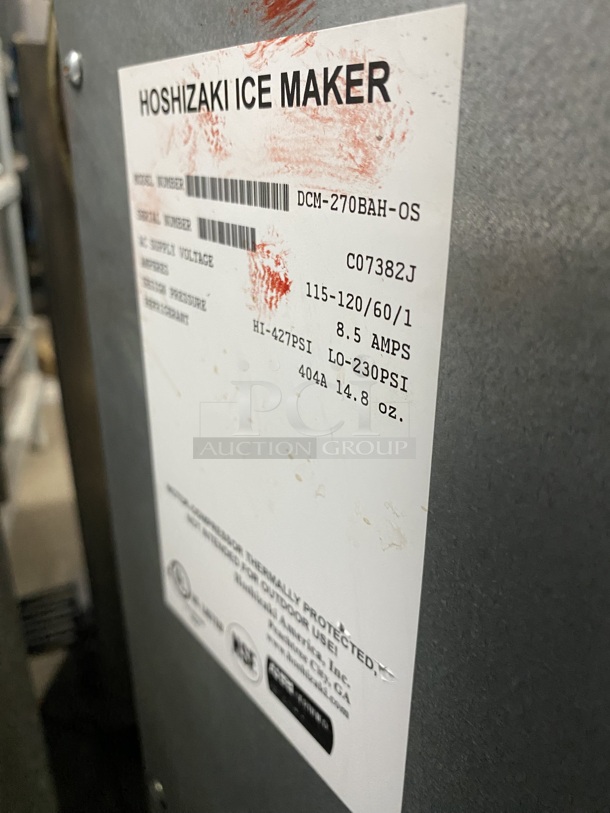HOSHIZAKI Ice Maker/Water Dispenser Combo! Model DCM-270BAH-OS Serial C07382J 115-120V/60Hz/1 Phase - Image 5 of 7