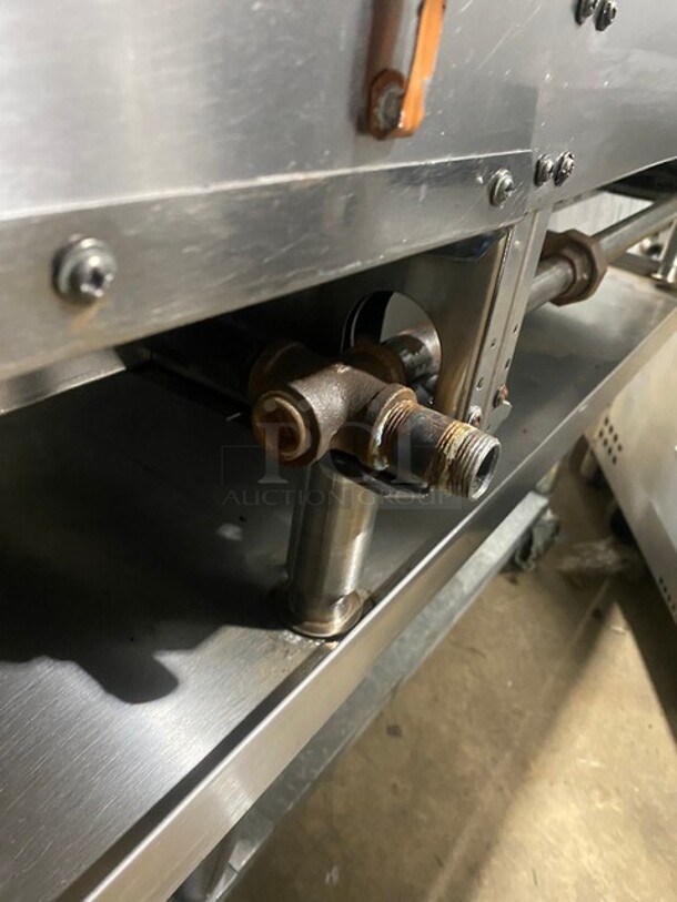 WOW! Garland Heavy Duty Commercial Countertop Gas Powered Flat Griddle! 1 Inch Thick Plate!  With Back And Side Splashes! On Equipment Stand! With Storage Space Underneath! All Stainless Steel! On Casters! Working When Removed! - Image 8 of 8