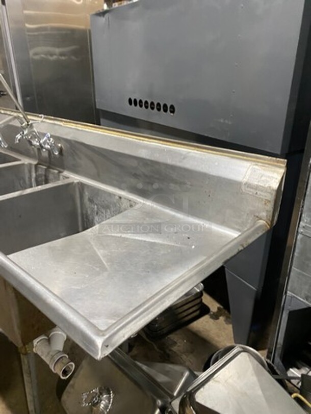 BK Resources Heavy Duty  All Stainless Steel 3 Compartment Dishwashing Sink! With Dual Drain Boards! With Jet Spary Assembly! On Legs!  - Image 2 of 8