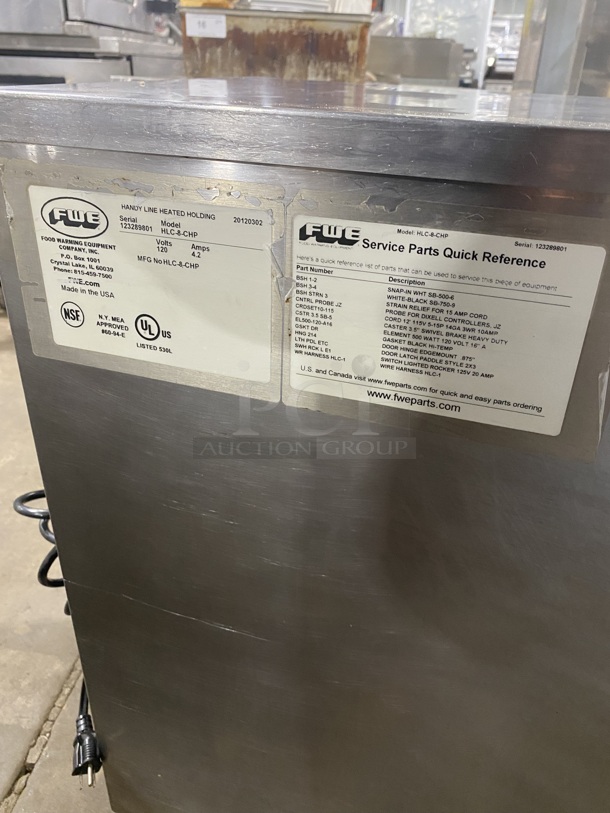 FWE Undercounter Insulated Mobile Heated Cabinet w/ (8) Pan Capacity! Model HLC-8-CHP Serial 123289801 120v - Image 5 of 8