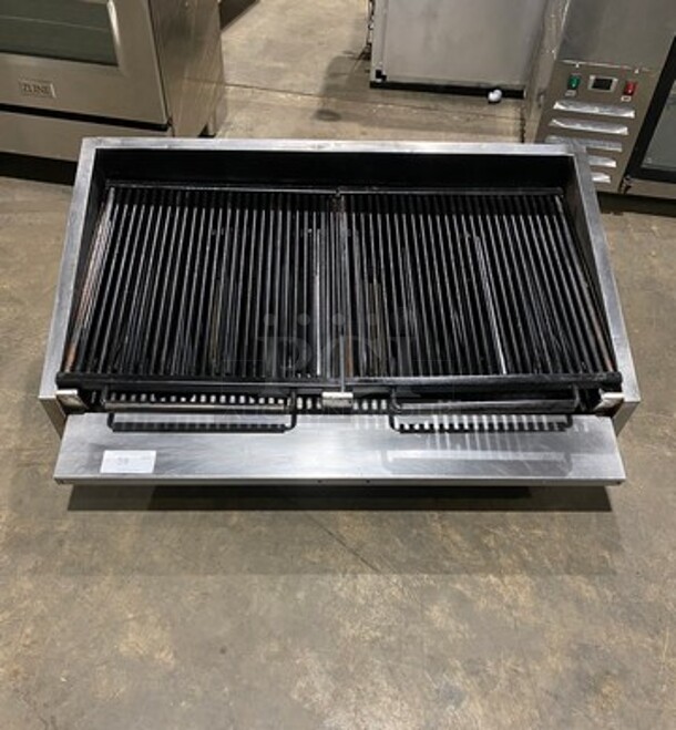 Magic Kitchen Heavy Duty Countertop Natural Gas Powered Char Broiler Grill!  All Stainless Steel! Working When Removed! - Image 1 of 8