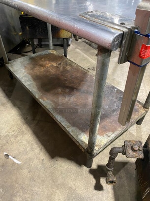 Solid Stainless Steel Work Top/ Prep Table! With Mounted Can Opener! With Storage Space Underneath! On Legs! - Image 4 of 7