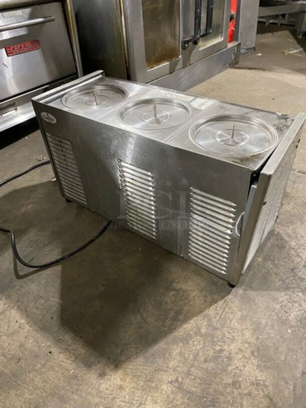 LATE MODEL! 2017 Crathco Commercial Countertop 3 Hopper Beverage Dispenser! BASE ONLY! Stainless Steel Body! Model: D353 SN: T371818 115V 60HZ 1 Phase - Image 3 of 8