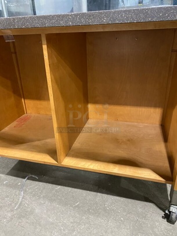 Commercial Food Prep/ Serving Station Counter! With Sneeze Guard! With Storage Space Underneath! On Casters! - Image 7 of 11