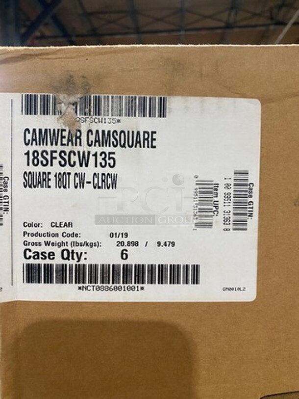 NEW! IN THE BOX! Cambro 18Qt Clear Poly Food Containers! 6 In A Box! 1 Box Per Number! 6x Your Bid! - Image 2 of 8