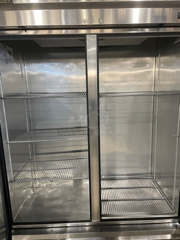NICE! True Commercial 2 Door Reach In Refrigerator! All Stainless Steel! With Poly Coated Racks! On Casters! 115V 1 Phase! Model: T-49-HC SN: 8904258! - Image 5 of 10