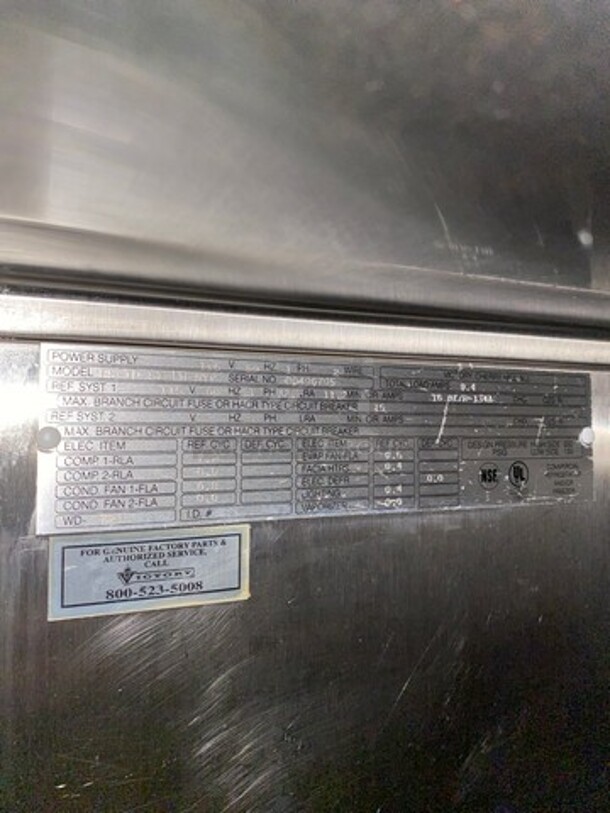 Victory Commercial Single Door Refrigerated Dough Retarder! All Stainless Steel! On Legs! Model: RS1DS7EW SN: B0496795 115V 60HZ 1 Phase - Image 10 of 12