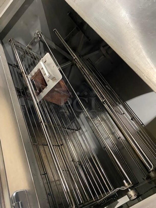 BEAUTIFUL! Friedrich Commercial Electric Powered Rotisserie/ Smoker Combo Machine! All Stainless Steel! On Casters! WORKING WHEN REMOVED! Model: FMP400 SN: 5220692 120/240V 60HZ 1/3 Phase - Image 5 of 9