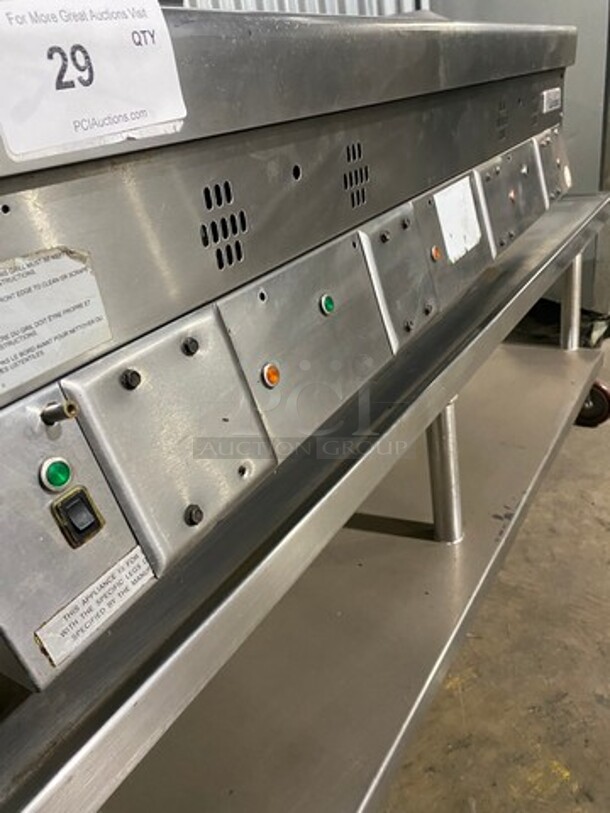 Garland Commercial Countertop Gas Powered Flat Griddle! With Back And Side Splashes! On Equipment Stand! With Storage Space Underneath! All Stainless Steel! On Casters! - Image 6 of 10