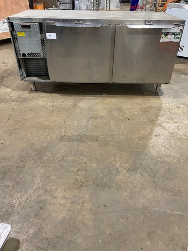Traulsen 2 Door Heavy Duty Lowboy/Worktop Cooler! Model TUC72HT Serial T92522C15! 115V 1 Phase! On Legs!  - Image 1 of 9