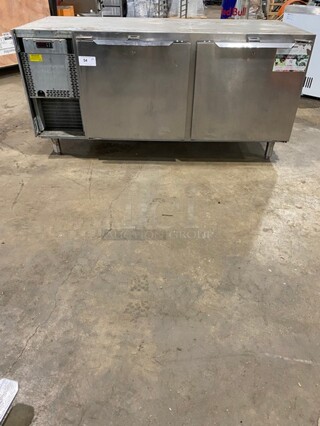 Traulsen 2 Door Heavy Duty Lowboy/Worktop Cooler! Model TUC72HT Serial T92522C15! 115V 1 Phase! On Legs! 