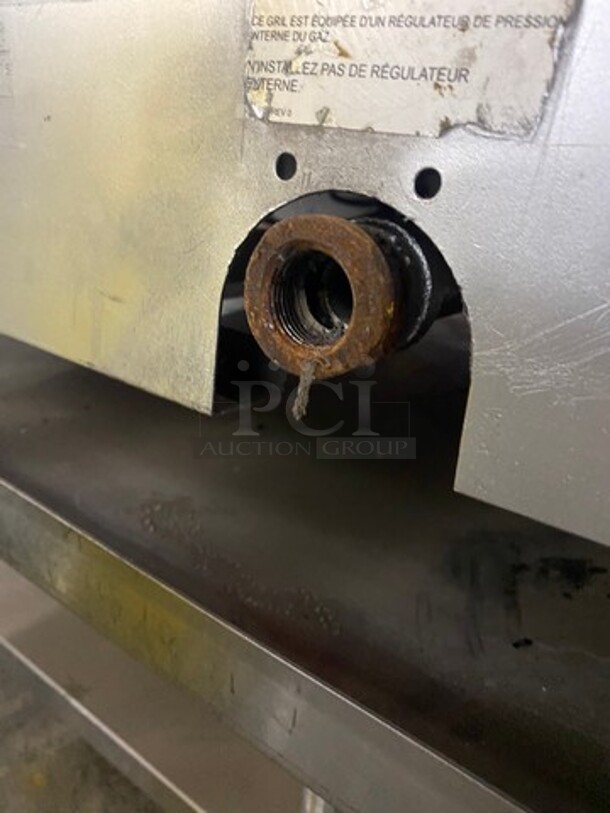 Garland Commercial Countertop Gas Powered Flat Griddle! With Back And Side Splashes! On Equipment Stand! With Storage Space Underneath! All Stainless Steel! On Casters! - Image 9 of 10