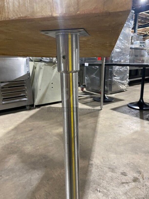Wow! Heavy Duty Commercial 1.5 Inch Thick Butcher Block/Bakery Prep Table! Stainless Steel Body! On Legs! - Image 6 of 8