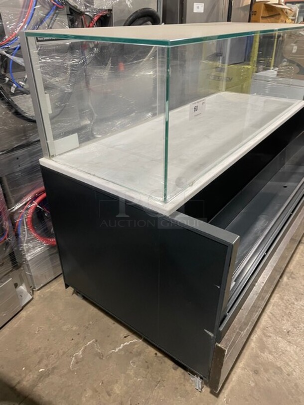 NICE! Structural Concepts Starbucks Style Refrigerated Open Grab-N-Go Display Case! With Glass Enclosed Merchandiser Showcase On Top! On Legs! 220V 1 Phase! Model: SBZ6652DR! - Image 3 of 9