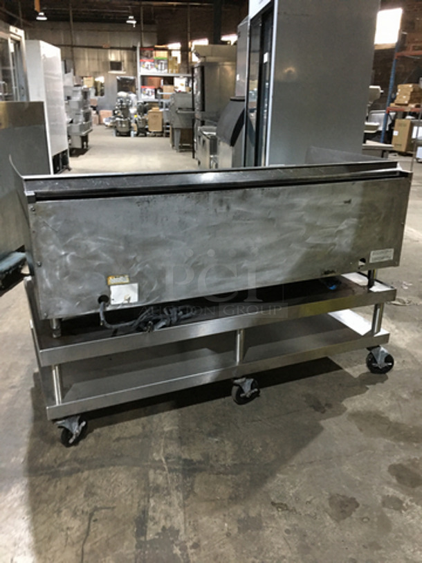 GORGEOUS! Wolf Heavy Duty Commercial Flat Griddle! On Heavy Duty Equipment Stand! With Back And Side Splashes! All Stainless Steel! On Casters! Model: IRC60C SN: 481606006 120V 60HZ 1 Phase - Image 4 of 9