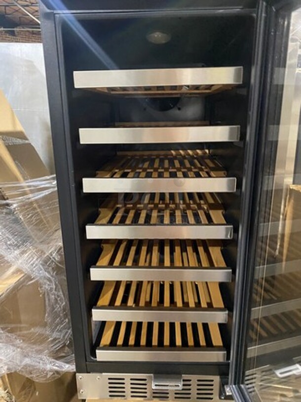 NEW! OUT OF THE BOX! SCRATCH-N-DENT! Whynter Single Door Wine Bottle Cooler/Chiller! With View Through Door! With Wooden Wine Racks! Model: BWR33SD 115V - Image 4 of 8