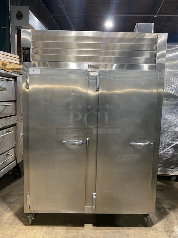 GREAT! Traulsen Stainless Steel Two Door Reach In Freezer! On Commercial Casters!  Working When Removed! MODEL ALT232WUT SN:227187 208-115V 1PH