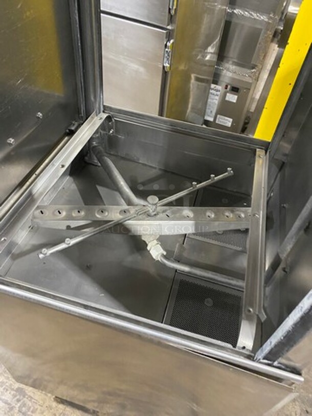 Champion Commercial Pass-Through Dishwasher Machine! All Stainless Steel! On Legs! With Right Side Dishwasher Table! With Back And One Side Splash! Model: DHBT SN: D11038937 208/240V 60HZ 3 Phase - Image 5 of 10