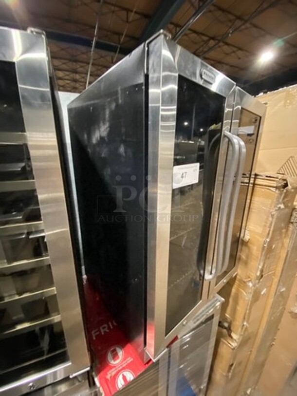 NEW! OUT OF THE BOX! SCRATCH-N-DENT! Whynter French Door Dual Zone Wine And Beer Can Cooler! With Through Doors! Wooden Wine Racks And Metal Racks! 20 Wine Bottle Capacity, 60 Beer Can Capacity! Model: BWB2060FDS - Image 3 of 8