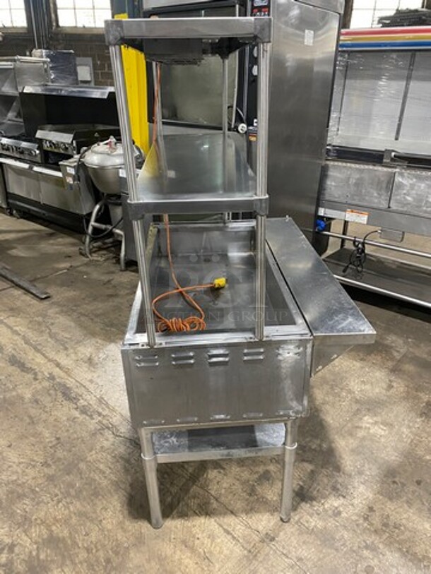 Eagle Commercial Electric Powered Steam Table! With 2 Over Head Shelves! All Stainless Steel! On Legs! - Image 3 of 10