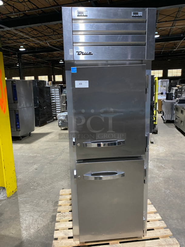 SWEET! LATE MODEL! True 2015 Commercial Reach In Refrigerator/Freezer Combo! With 2 Half Doors! All Stainless Steel! On Casters! Model: STG1DT2HS SN: 8612693 115V 60HZ 1 Phase