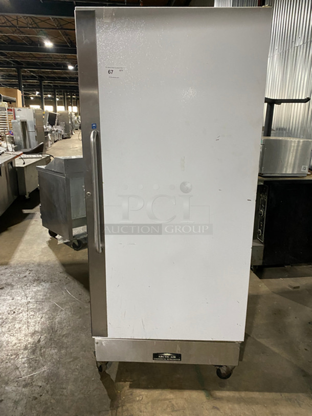 Artic Air Commercial Single Door Refrigerator! With Poly Coated Racks! On Casters! Model: R22CW10 SN: WA22400308 115V 60HZ 1 Phase